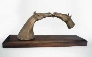 Horses Kissing (reproduction printing image)_detail